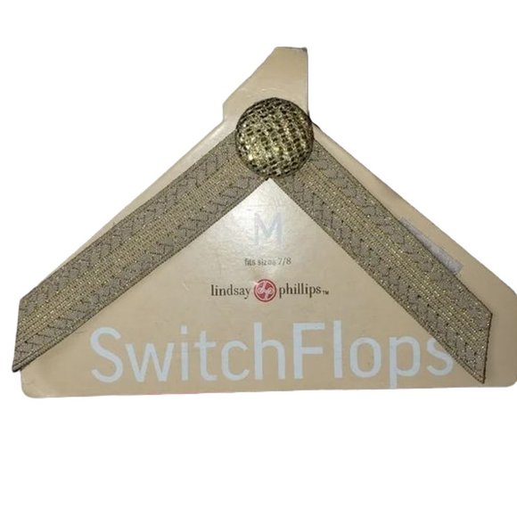 Lindsay Phillips Switch Flops Maureen Metallic Gold Size Medium 7/8 - Picture 6 of 6